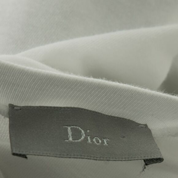 Dior Homme White Printed Cotton Short Sleeve Round Neck T-Shirt Xs